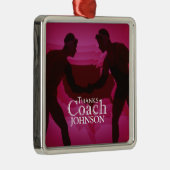 Bedankt Coach Silhouette Red Metalen Ornament (Rechts)