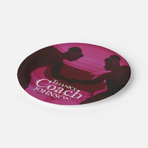 Bedankt Coach Silhouette Red Papieren Bordje