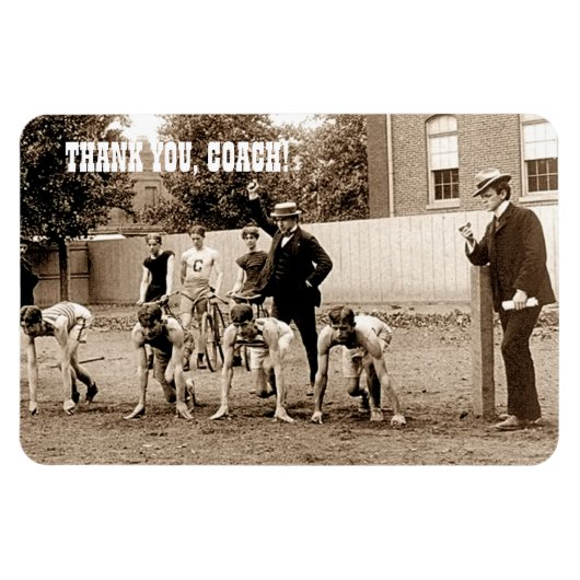 Bedankt Coach.  Sportfotomagneet Magneet (Horizontaal)