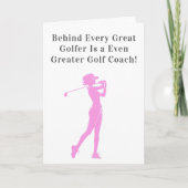 Bedankt Coach Sportieve vrouw Golfer Kaart (Voorkant)