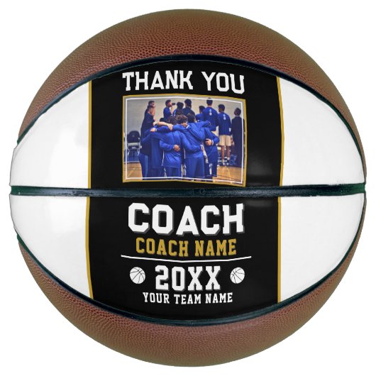 Bedankt Coach Teken Team Foto Basketbal (Voorkant)