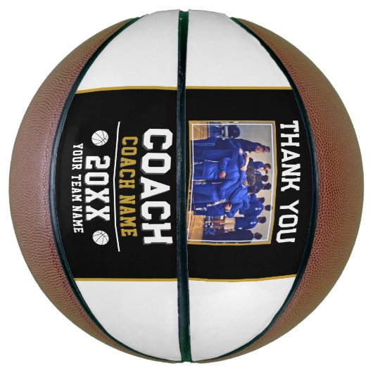 Bedankt Coach Teken Team Foto Basketbal (Verticaal)