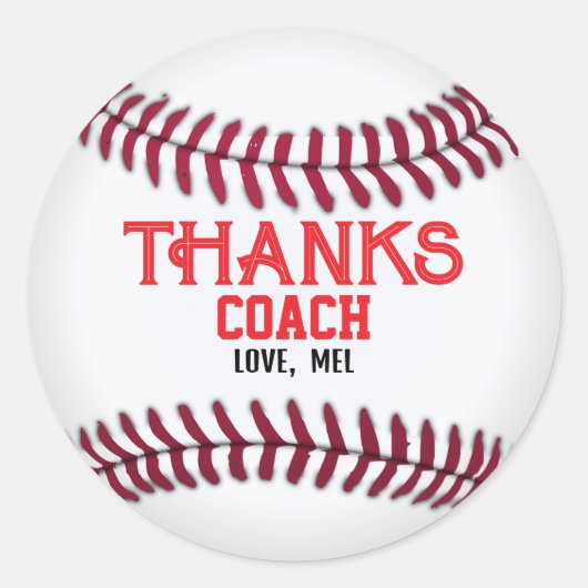 Bedankt Coach van Ronde Sticker (Voorkant)