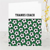 BEDANKT COACH Voetballen Groen zwart wit Kaart (Gele Bloem)