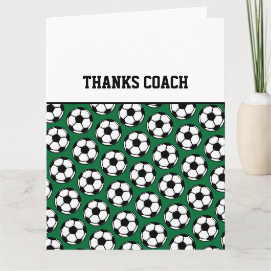 BEDANKT COACH Voetballen Groen zwart wit Kaart (Voorkant)