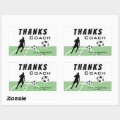 Bedankt Coach Voetbalspeler Dank u Rechthoekige Sticker (Vel)