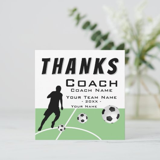 Bedankt Coach Voetbalspeler Extra formaat (Staand voorkant)