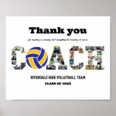 Bedankt Coach Volleybal Team Fotocollage Poster (Voorkant)