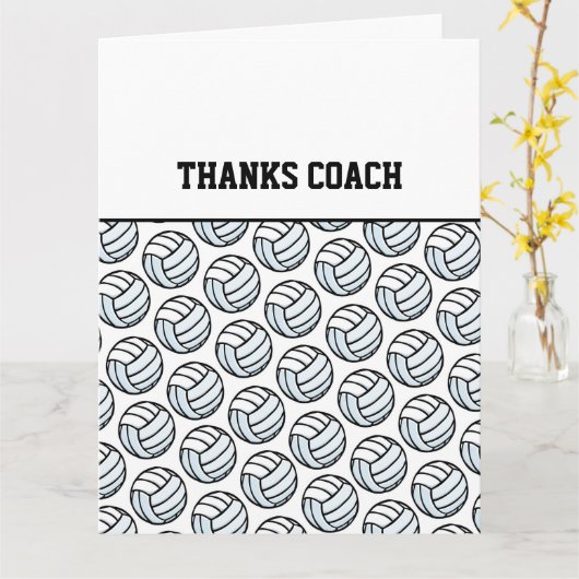 BEDANKT COACH Volleyball Team Sports White Black Kaart (Gele Bloem)