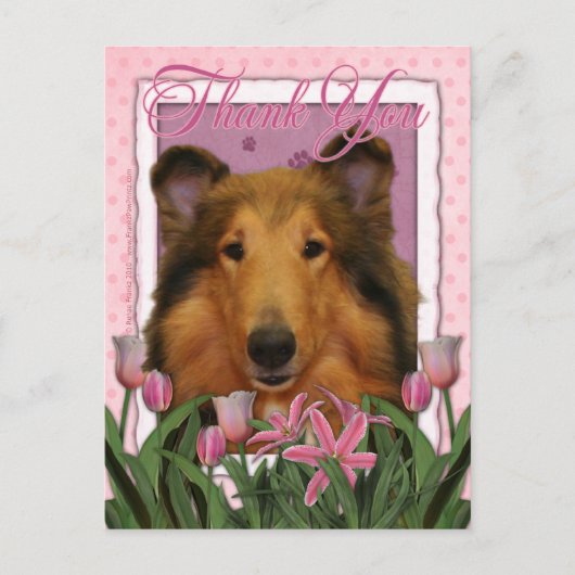 Bedankt - Collie - Natalie Briefkaart (Voorkant)