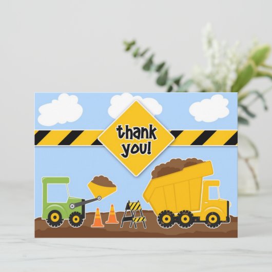 Bedankt Constructions Trucks Flat Kaart (Staand voorkant)