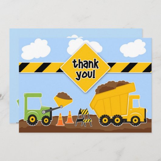 Bedankt Constructions Trucks Flat Kaart (Voorkant / Achterkant)