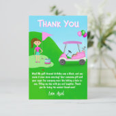 Bedankt Cool Girls' Golf Theme Verjaardagsfeest (Staand voorkant)