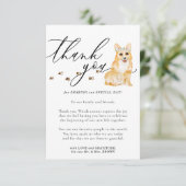 Bedankt Corgi puppy hond bruiloft Informatiekaartje (Staand voorkant)