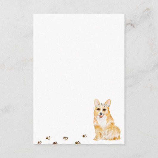 Bedankt Corgi puppy hond bruiloft Informatiekaartje (Achterkant)