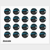 Bedankt Cosmetische Logo QR-code Glitter Black Bla Ronde Sticker (Vel)