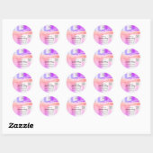 Bedankt Cosmetische Logo QR Code Roze Paars Violet Ronde Sticker (Vel)