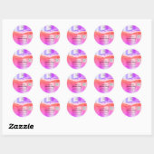 Bedankt Cosmetische Logo QR Code Roze PurpleGlitte Ronde Sticker (Vel)