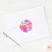 Bedankt Cosmetische Logo QR Code Roze PurpleGlitte Ronde Sticker (Envelop)