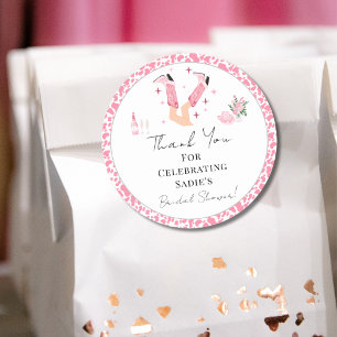 Bedankt Cowboy Boots & Bubbly Vrijgezellenfeest Ronde Sticker