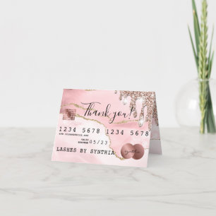 Bedankt creditcard Agaat Blush Pink Drips
