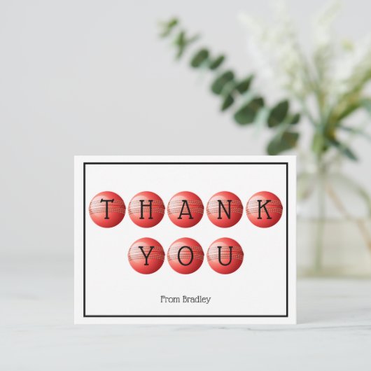 Bedankt Cricket Custom gepersonaliseerd Briefkaart (Staand voorkant)