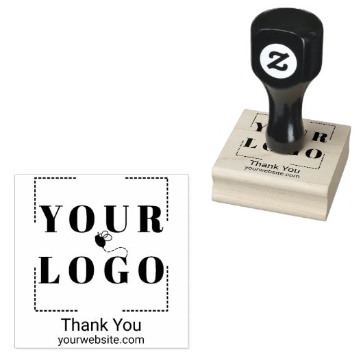 Bedankt Custom Business Voeg je eigen Logo toe Rubberstempel (Gestempeld)