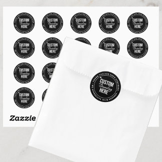 Bedankt Custom Logo Black Small Business Ronde Sticker