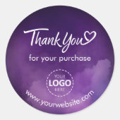 Bedankt Custom Logo Paarse Stickers Blad (Voorkant)