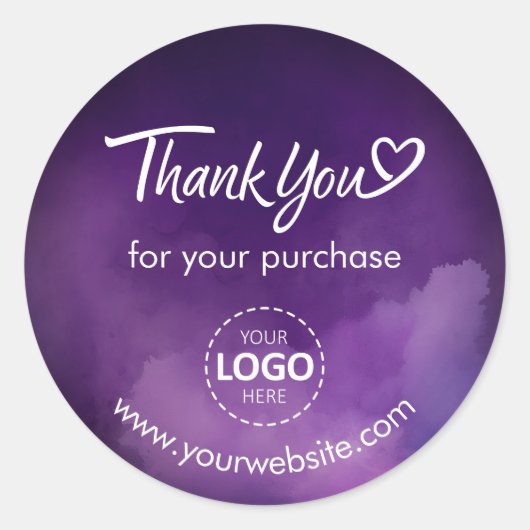 Bedankt Custom Logo Paarse Stickers Blad (Voorkant)