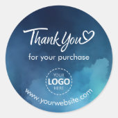 Bedankt Custom Logo / Website Blue Stickers Blad (Voorkant)