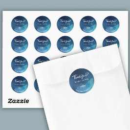 Bedankt Custom Logo / Website Blue Stickers Blad