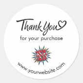 Bedankt Custom Logo / Website Stickers Blad (Voorkant)