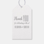 "Bedankt" Custom Minimalist Wedding Cadeaulabel (Voorkant)
