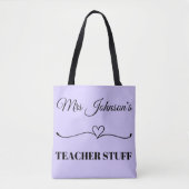 Bedankt Custom Name Teacher Appreciation Tote Bag (Voorkant)