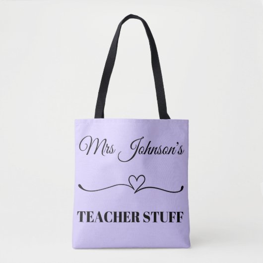 Bedankt Custom Name Teacher Appreciation Tote Bag (Voorkant)