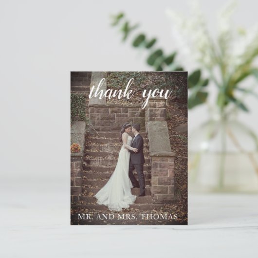 Bedankt Custom Photo Briefkaart handgeschreven scr (Staand voorkant)