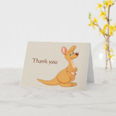 Bedankt Cute Australian Kangaroo Animal & Scriptin Kaart (Gele Bloem)
