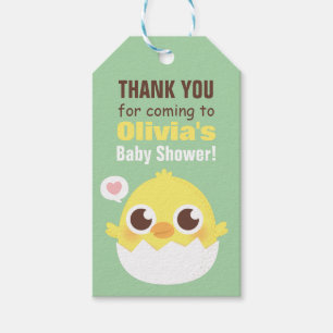 Bedankt Cute Chick Egg Baby Shower Cadeautags Cadeaulabel