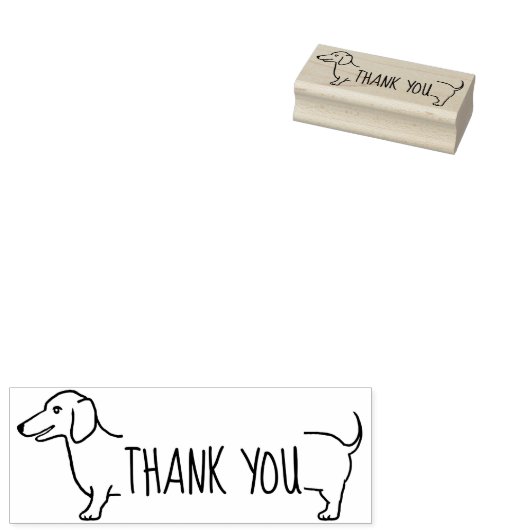 Bedankt Dachshund Border | Leuke Doxie Rubberstempel (Gestempeld)