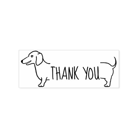 Bedankt Dachshund Border | Leuke Doxie Rubberstempel (Afrduk)