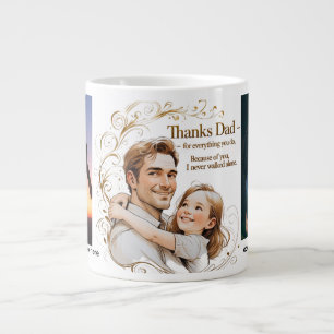 Bedankt Dad - Golden Swirls & Love Jumbo van vad Grote Koffiekop