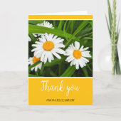 Bedankt Daisies op Yellow Custom Kaart (Voorkant)