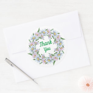Bedankt Daisy Bloemenkrans Sticker