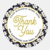 Bedankt Daisy Floral Business Ronde Sticker (Voorkant)