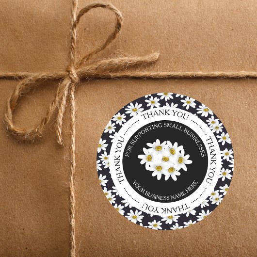 Bedankt Daisy Floral Ronde Sticker