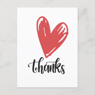 Bedankt Dank je met liefde rood hart voor je gelie Briefkaart