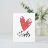 Bedankt Dank je met liefde rood hart voor je gelie Briefkaart (Staand voorkant)
