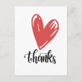 Bedankt Dank je met liefde rood hart voor je gelie Briefkaart (Voorkant)
