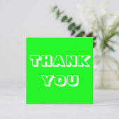Bedankt, dank je, neon groen wit kaart (Staand voorkant)